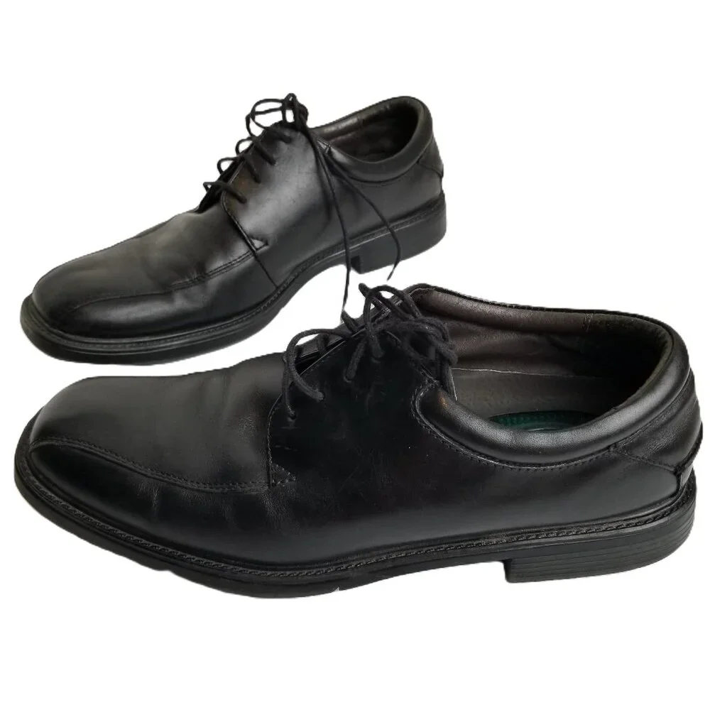 Nunn Bush Black Leather Derby 105 Medium ComfortGel Professional
